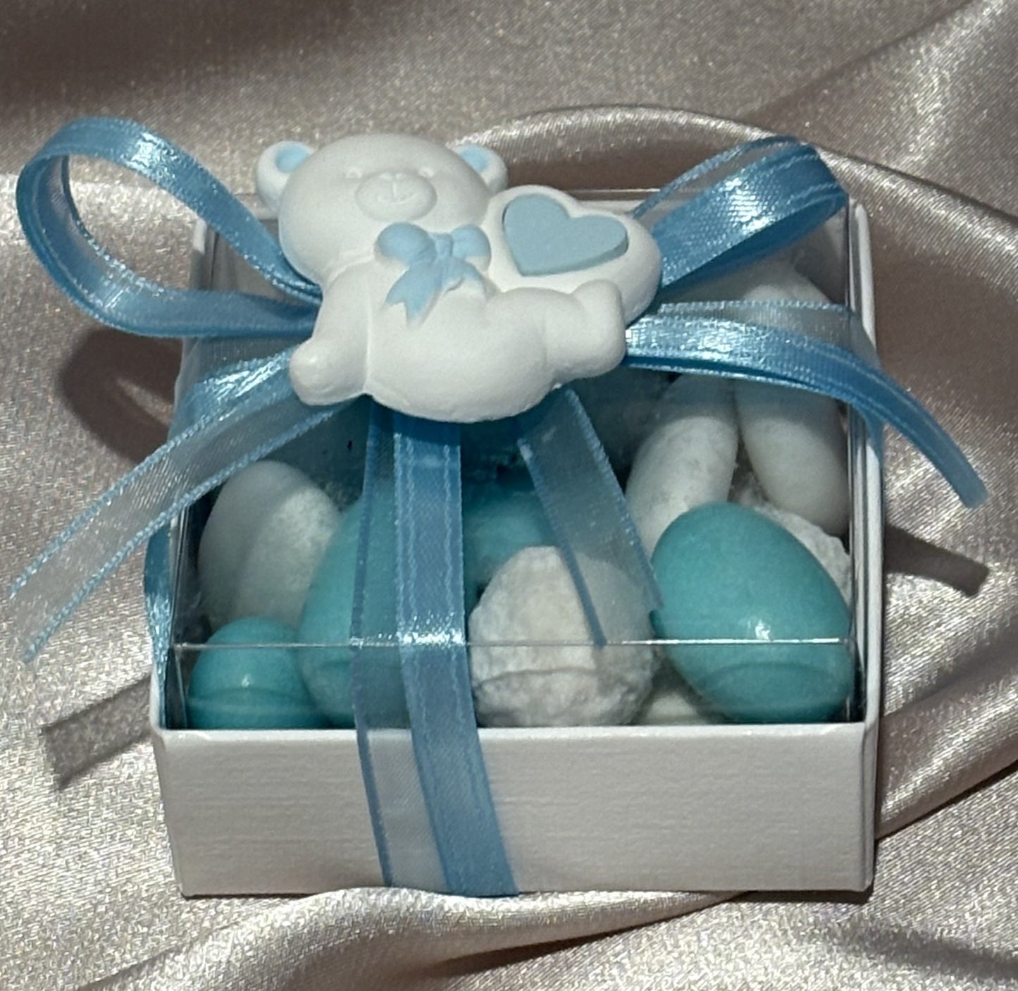 Box Orsetto Cuore (Heart Teddy Bear Box) (Blue)