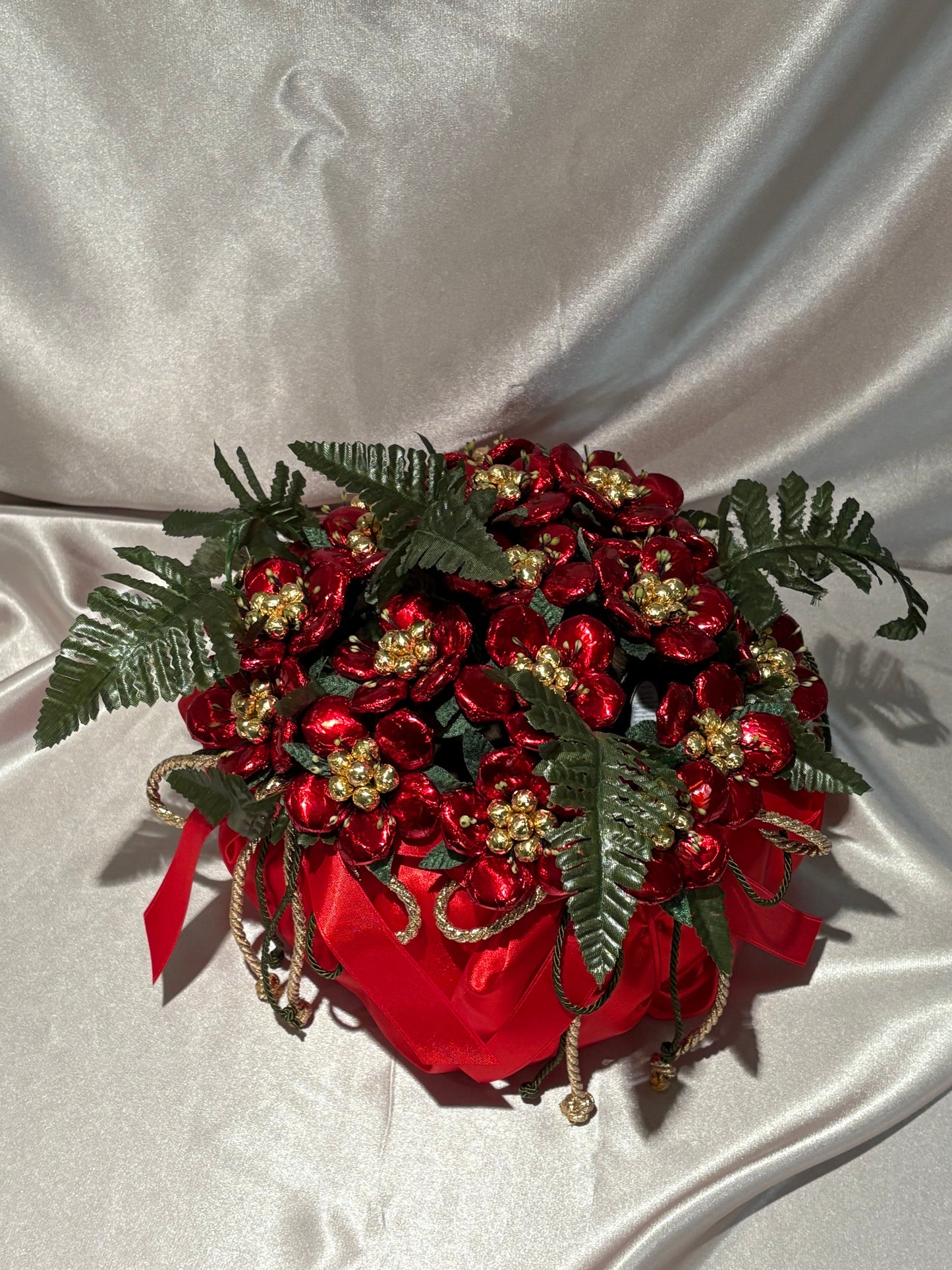 Cesto Rosa di Natale 20 Fiori (Red Christmas Basket 20 Flowers)