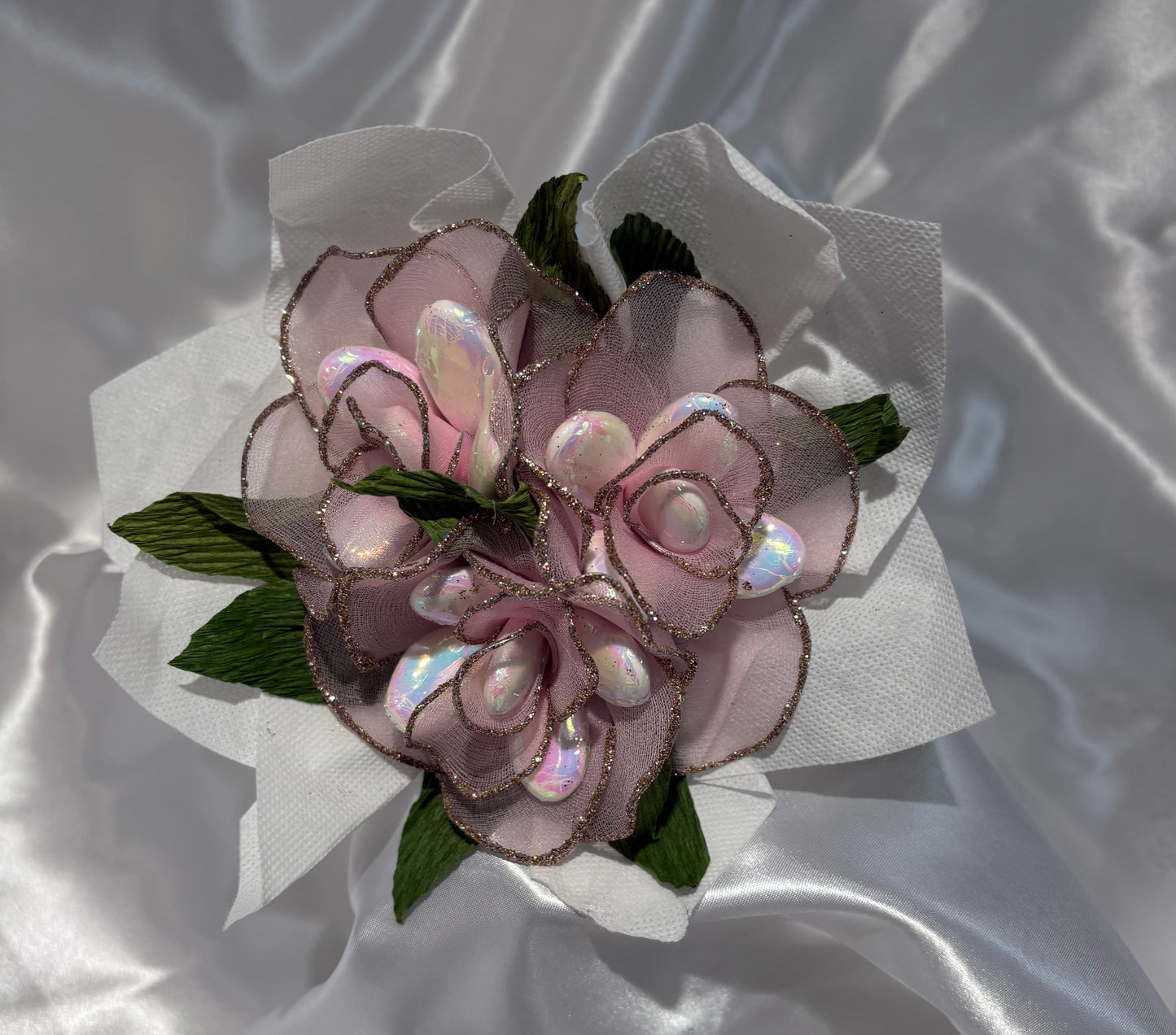 Three rose bouquets for bridal party