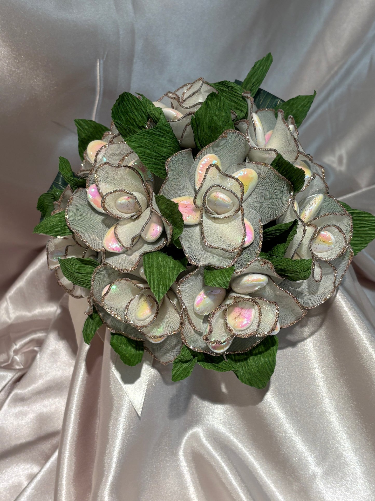 Ivory nine rose bridal bouquet