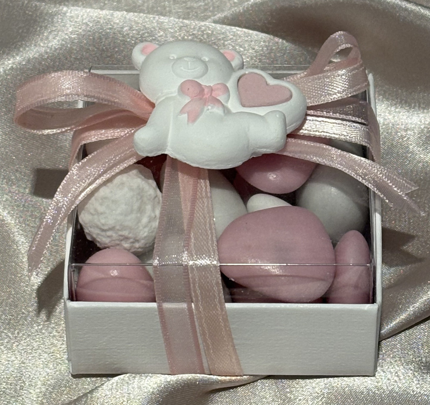Box Orsetto Cuore (Heart Teddy Bear Box) (Pink)