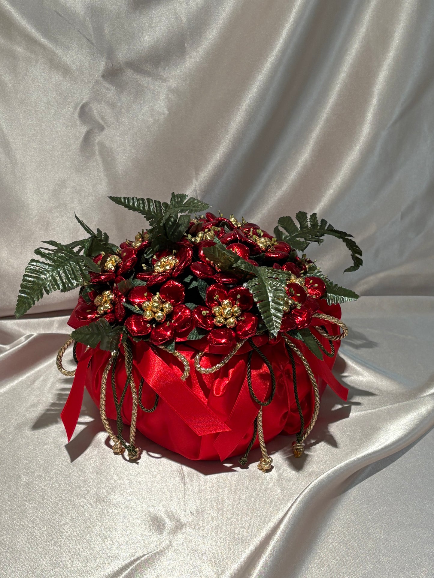 Cesto Rosa di Natale 20 Fiori (Red Christmas Basket 20 Flowers)