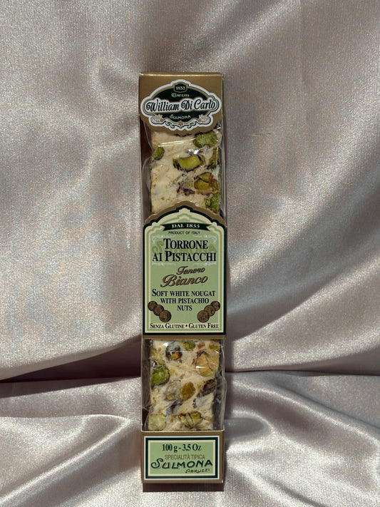 Torrone Bianco ai Pistacchi (White Nougat with Pistachios 100gr)