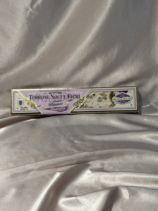 Torrone Bianco Noci e Fichi 200g (White Nougat with Walnuts and Figs 200g)